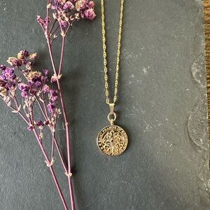 Saint Francis Gold Filled Coin Pendant